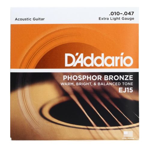 D’Addario EEJ15-3D Phosphor Bronze Acoustic Guitar Strings