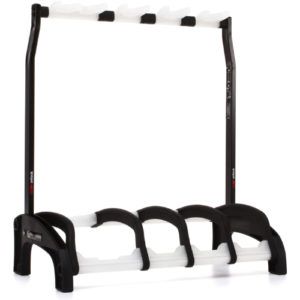 K&M 17534 Guardian 3+1 Multi Guitar Stand - Black with Translucent Supports